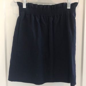 J. Crew Navy Ruffle Waist Skirt